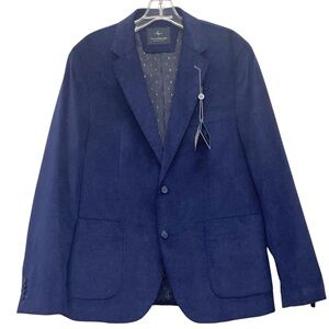 NWT TailorByrd Collection Royal/Navy Dobby Velveteen Classic Sport Coat Size 40R